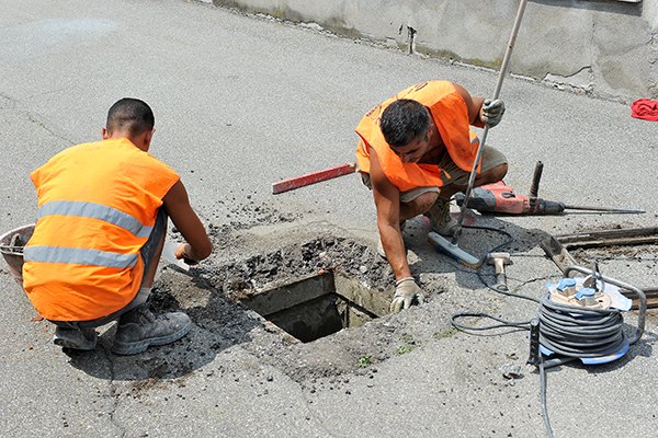 Carpignano Sesia (NO), Lavori stradali. (Foto: Massimo Mormile)